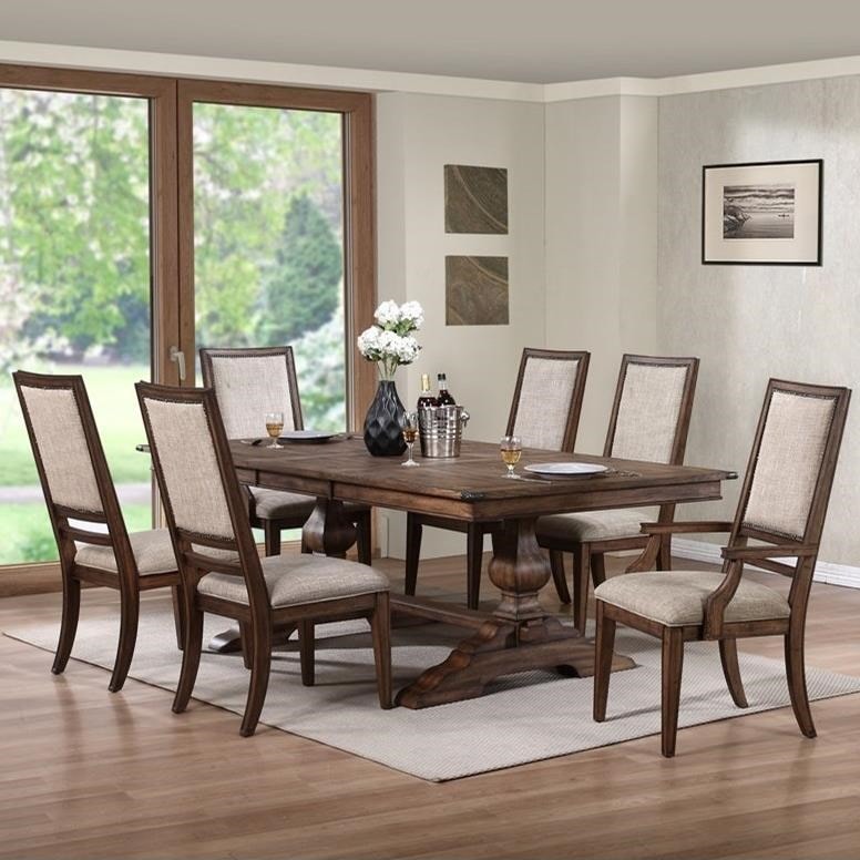 7 piece dining set with leaf steve silver new classic sutton manor piece dining set with trestle table 7 piece dining set with leaf steve silver new classic sutton manor piece dining set with trestle table